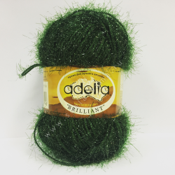 Пряжа "Brilliant" цв. 31 т. зелёный 100% полиэстер 50гр / 90м "Adelia" (Австралия)