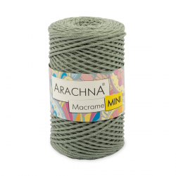 Пряжа "Macrame Mini" цв. 45 св. хаки 80% хлопок 20% полиэстер 250гр / 200м "Arachna" (Турция)