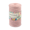 Пряжа "Macrame Mini Lurex" цв. 05 св. розовый-серебро 75% хлопок 15% полиэстер 10% люрекс 250гр / 200м "Arachna" (Турция)