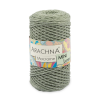 Пряжа "Macrame Mini Lurex" цв. 45 св. хаки-серебро 75% хлопок 15% полиэстер 10% люрекс 250гр / 200м "Arachna" (Турция)