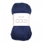 Пряжа "Gold" цв. 9033 тёмн. синий 92% акрил 8% металлик 100гр / 400м "YarnArt" (Турция)
