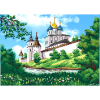 Ткань с рисунком для вышивания бисером “Монастырь весной” “МП Студия”