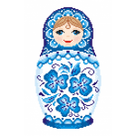 Набор для вышивания “Матрёшка. Гжельская роспись” “МП Студия”