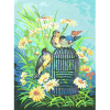 Канва с рисунком для вышивания гобелена "Птицы на ветке" 40х50см "Collection D’art"