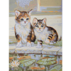 Канва с рисунком для вышивания гобелена "Игра котят" 40х50см "Grafitec" (Греция)