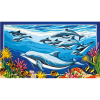 Канва с рисунком для вышивания гобелена "Дельфины" 60х80см "Collection D’art"