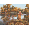 Канва с рисунком для вышивания гобелена "Водный карьер" 60х90см "Grafitec" (Греция)