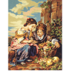 Канва с рисунком для вышивания гобелена "Девушки с корзиной винограда" 60х75см "Gobelin Diamant"