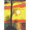 Канва с рисунком для вышивания гобелена "Закат" 60х80см "Gobelin Diamant"