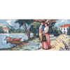 Канва с рисунком для вышивания гобелена "Прогулка у реки" 125х60см "Gobelin Diamant"