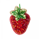 Набор для вышивания бисером Брошь "Клубника" "Crystal Art"