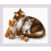 Набор для вышивания "Кошка с котятами" "Риолис"