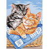 Канва с рисунком "Котята" 22х30см "Royal Paris"