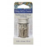 Булавки портновские с круглыми стеклянными головками 34мм 95 шт. в баночке-органайзере “Hemline”