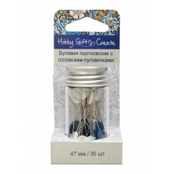 Булавки "Пуговички" 47мм 30 шт. в баночке-органайзере “Hemline”