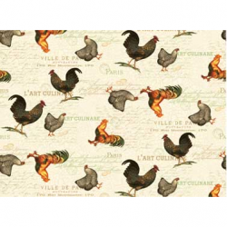 Ткань для пэчворк (50x55см) 25529MUL из коллекции "French country roosters"