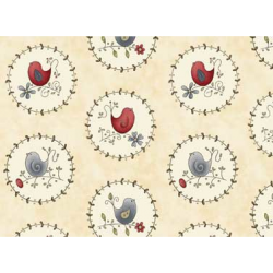 Ткань для пэчворк (50x55см) 25855MUL из коллекции "Among the flowers" “Red Rooster Fabrics”