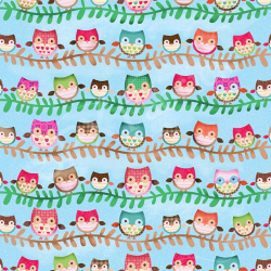 Ткань для пэчворк (50x55см) 25350BLU из коллекции "Friendly Forest" "SPX Fabrics" (США)