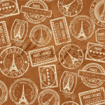 Ткань для пэчворк (50x55см) 2503-399 из коллекции "Paris" "Stof" (Дания)