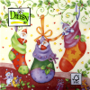 Салфетка для декупажа “Рождественские носки” 33х33 см “Daisy”