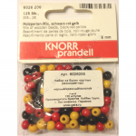 Бусины деревянные d=6мм 125шт черно-красно-желтый микс "Knorr prandell" (Германия)