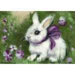 Набор для картины шерстью "Крольчонок с бантиком" "Woolla"