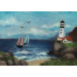 Набор для картины шерстью "Морской пейзаж" "Woolla"