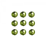Бусины стеклянные d=4мм 50шт 97354 зелёный металлик "Preciosa" (Чехия)