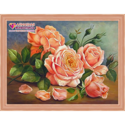 Набор для картины стразами "Ароматные розы" "Алмазная живопись"