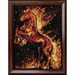 Набор для картины стразами "Огненный конь" "Алмазная живопись"