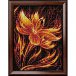 Набор для картины стразами "Огненный цветок" "Алмазная живопись"
