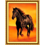 Набор для картины стразами "Вороной конь" "Алмазная живопись"