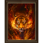 Набор для картины стразами "Тигр в пламени" "Алмазная живопись"