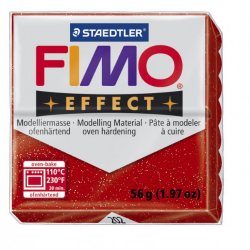 Полимерная глина FIMO Effect красный с блестками 56 гр